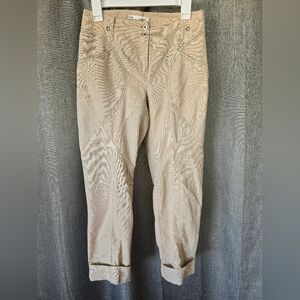BGN Tan Equestrian Style Cuffed Pants Womens Size 4 Subtle Plaid